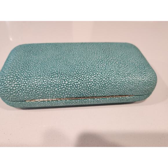 Vince Camuto Women’s Evening Clutch Bag Turquoise Faux Stingray Texture Gold... - Picture 11 of 12